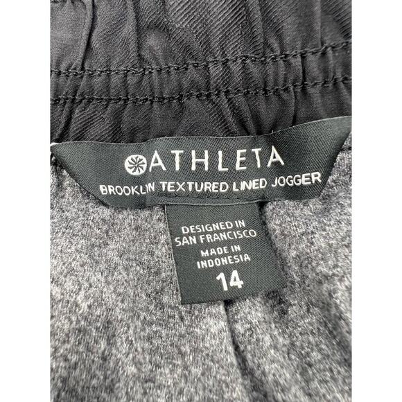 Athleta Brooklyn Textured Lined Jogger Black Monochromatic Camo Print Size 14 - Picture 5 of 8